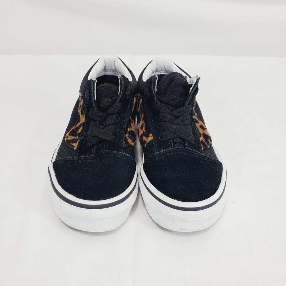 Vans Off The Wall Girls Black Sneaker Shoes Skater Leopard Lace Up Size 11 - Picture 3 of 10